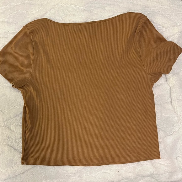 Wild Fable Brown Ribbed Top - Picture 3 of 3
